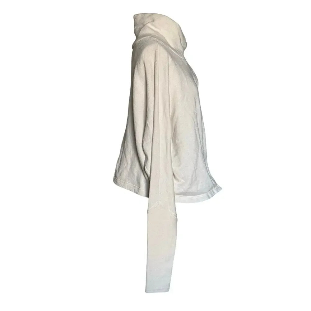 ALO Yoga Cropped Bolero Wrap Jacket Sweatshirt Cream Color Size M - Picture 2 of 6
